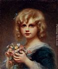 Girl With Flowers by Edouard Cabane